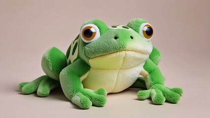 green frog,A picture of a frog doll with high definition and clarity on a simple background