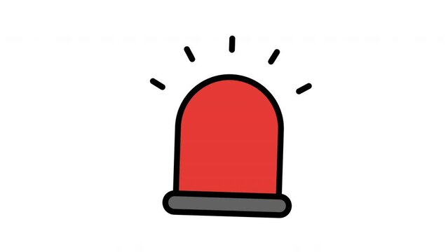 Animated Siren Icon in Filled Line Style with Alpha Channel. Perfect for Project and Presentations