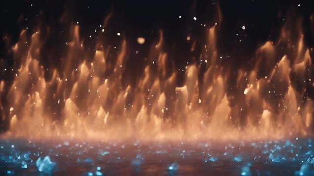 magical blue 3d background flames rendering element fire bar b q black cold at