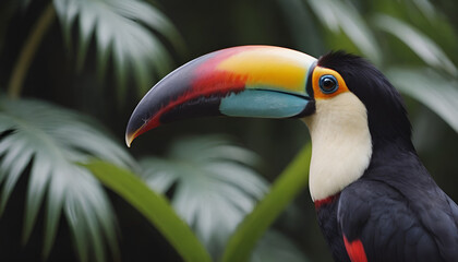 Fototapeta premium closeup of a toucan in the jungle