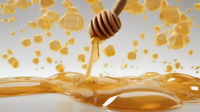 bee honey background candy white 3d border comb amber illustration caramel abstract flow