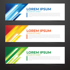 Set of banner design template. Digital marketing agency and corporate Facebook cover template. Abstract geometric banners