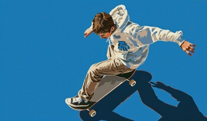 A Young Man Performs a Skateboard Trick