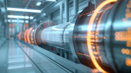 Fototapeta premium A large-scale simulation of a future fusion energy-based power grid, illustrating the potential for cleaner energy sources and reduced carbon emissions