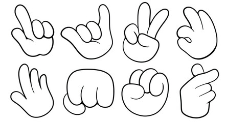 Obraz premium Hand drawn set of hand doodle. Vector illustration isolated on white background.