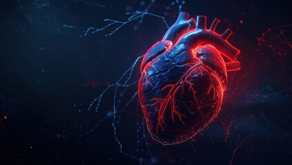 Glowing Heart in Network of Lines