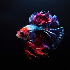Fototapeta premium betta fish on a black background