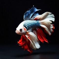 betta fish on a black background