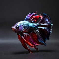 betta fish on a black background