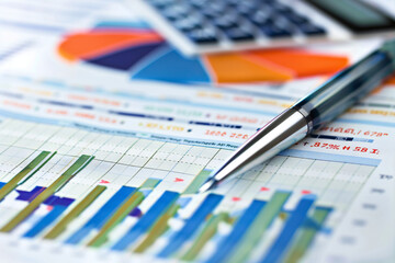 Business Charts and Financial Graphs for Data Analysis and Strategic Financial Planning