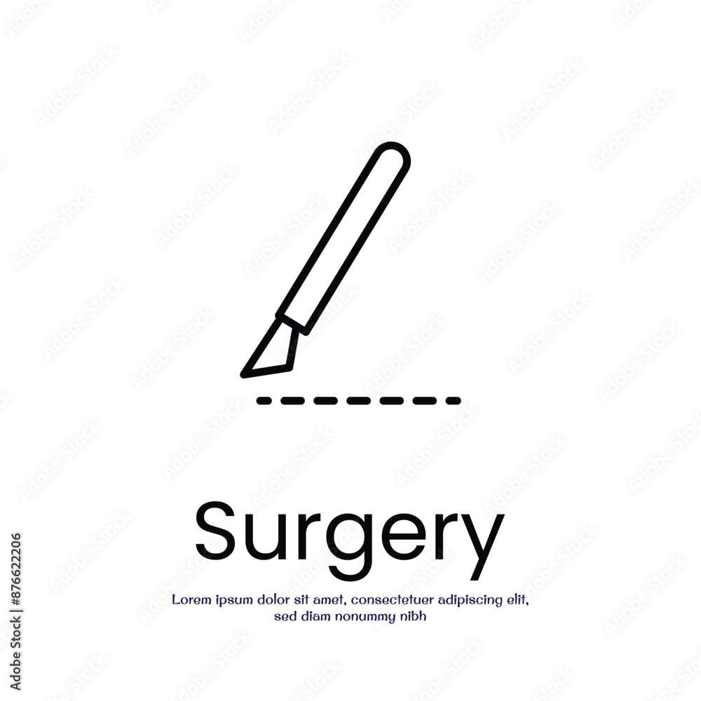 Poster surgery thin outline icon vector design good for web or mobile app