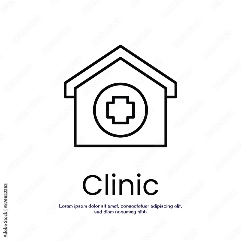 Poster clinic thin outline icon vector design good for web or mobile app