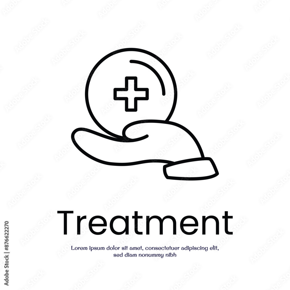 Poster treatment thin outline icon vector design good for web or mobile app