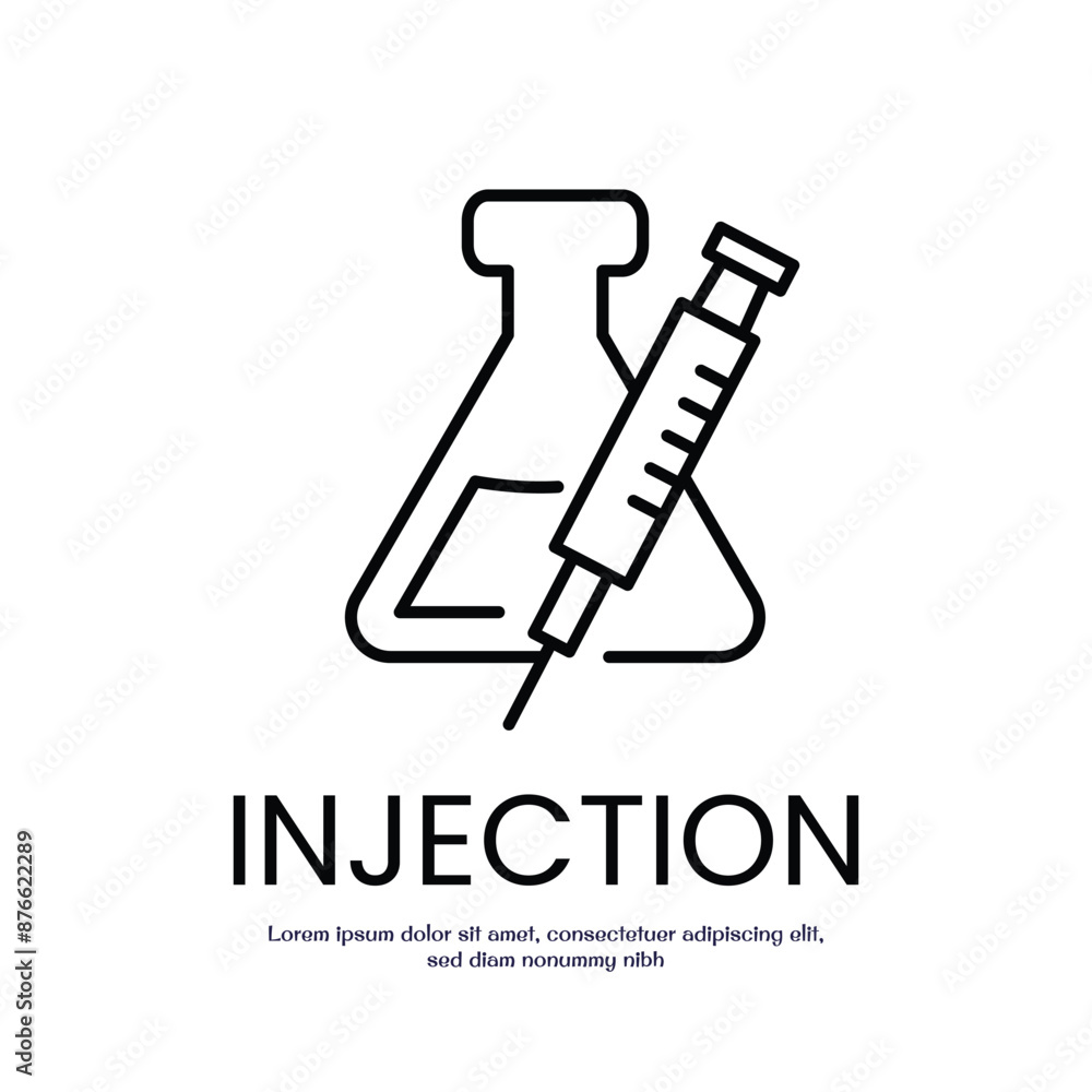 Poster injection thin outline icon vector design good for web or mobile app