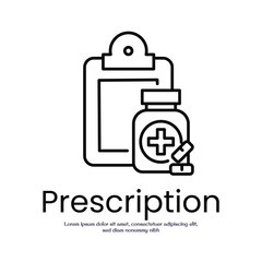 Prescription thin outline icon vector design good for web or mobile app