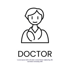 doctor thin outline icon vector design good for web or mobile app