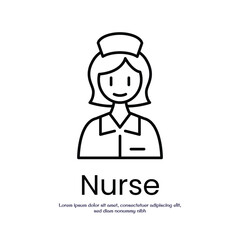 nurse thin outline icon vector design good for web or mobile app
