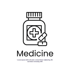 medicine thin outline icon vector design good for web or mobile app