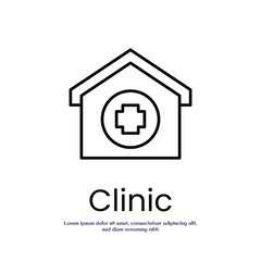 clinic thin outline icon vector design good for web or mobile app