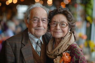 Joyful Dancing: Happy Elderly Couple and Family Having Fun at Home Party with Grandparents, Young and Old Generations Celebrating Life and Love Together in Beautiful Background