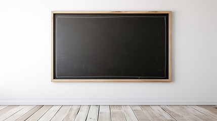 white wall with blank black chalkboard, Ai generated Images
