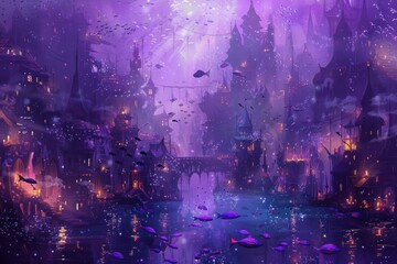 Fototapeta premium Underwater City of Lights