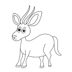 Hand drawn line continuous Mountain Goat isolated on transparent background. cartoon style vector illustration.