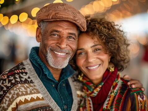 Happy Family Celebrating Festive Party with Music and Dancing, Joyful Gathering of Relatives at Holiday Event, Smiling Couple Enjoying Festive Cheer