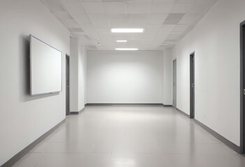 blank sign billboard copy space mockup in school corridor