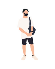 Flat vector people and illustration, man with casual outfit
