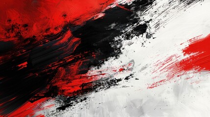 Abstract Red and Black Brushstrokes