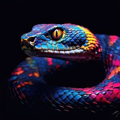Fototapeta premium an ai generated image, Vivid color venomous snake