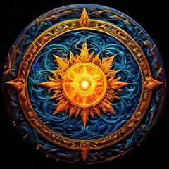 the ai generated image, Golden colored intricate symbol ancient