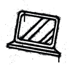 Graffiti spray Laptop isolated on white background