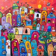Obraz premium Create a vibrant artistic mural in a youth illustration