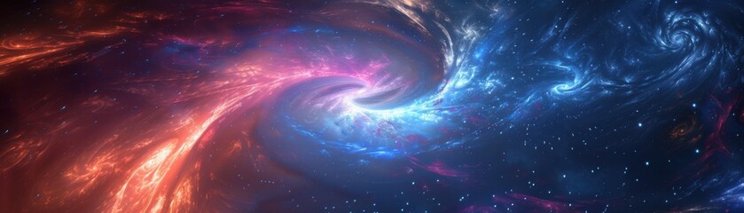 Cosmic Vortex - Abstract Digital Art of a Swirling Galaxy Sparking Cosmic Creativity