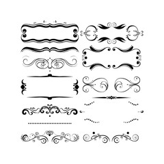 Fototapeta premium Set of decorative vintage floral design borders and frames