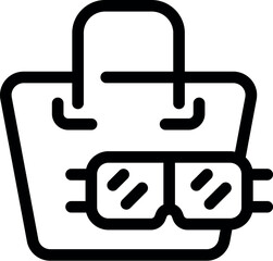 Shopping bag with augmented reality glasses, representing the future of retail and the fusion of technology with consumerism