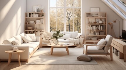 a living room with a couch, coffee table, and a window.