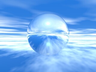 幻想的な球体と空