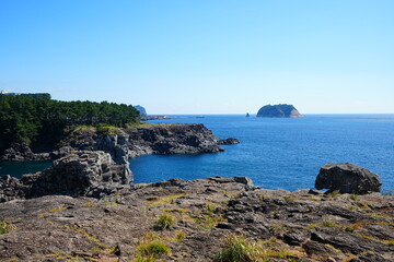 fascinating seascape with rock coast
