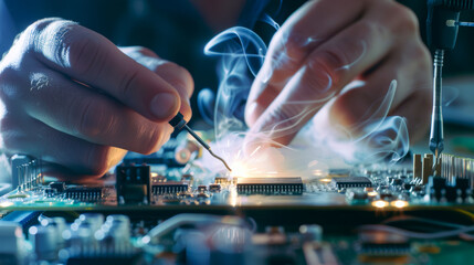 Precision Electronics Soldering in Action