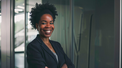 Fototapeta premium Confident Female Executive in Modern Office