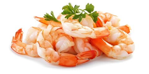 Close Up of Fresh Cooked Shrimp with Parsley - Realistic Food Image