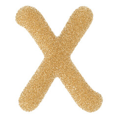 Gold Glitter Font Letter X uppercase