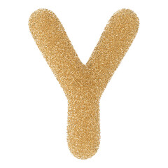 Gold Glitter Font Letter Y uppercase