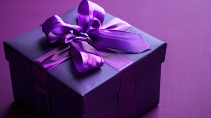 Purple Gift Box with a Bow