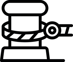 Icon of a grinding machine polishing a floor with a rotating disc