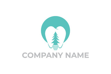Fototapeta premium Dental logo design, dental implant logo design, clinic dentistry logo, pine