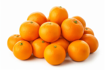 Pile of oranges isolated on white background